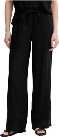 Benetton Wijde broek - Dames - Broeken - Zwart - Maat: XS Linnen