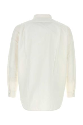 Nanam&iacute;ca Unisex White Cotton Blend Oversize Shirt Offwhite Exterior: Polyester Camicie