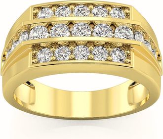 Pompeii3 F/VS 1.50Ct Mens Diamond Wedding Annivesary Ring Gold Lab Grown
