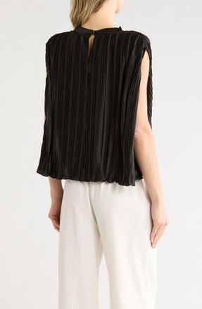 LBLC The Label Olivia Sleeveless Pleated Cape Top in Black at Nordstrom Rack, Size X-Small