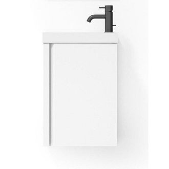 Saniclass Chaci Fonteinkastset - 40x55cm - 1 deur - mineraalmarmer fonteinwastafel - mat wit