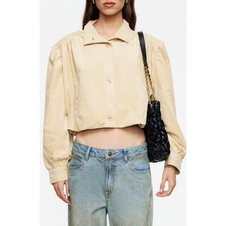 Lioness Luminous Faux Suede Jacket in Beige at Nordstrom, Size X-Small