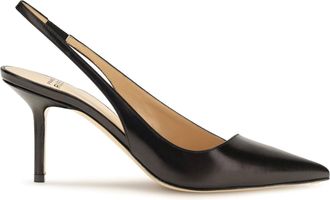 Francesco Russo Womens Slingback D&eacute;collet&eacute; Asymmetric Black Pumps High Heel Shoes