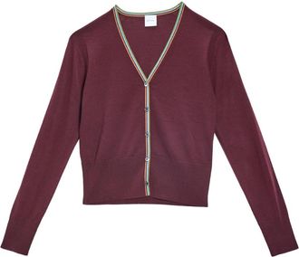 Paul Smith Cardigan Merinos Extrafine - Dames - Vesten - Rood - M - Wol - Truien & Vesten