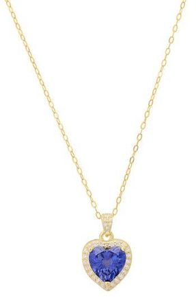Queen Jewels Cubic Zirconia Halo Heart Pendant Necklace in Gold at Nordstrom Rack