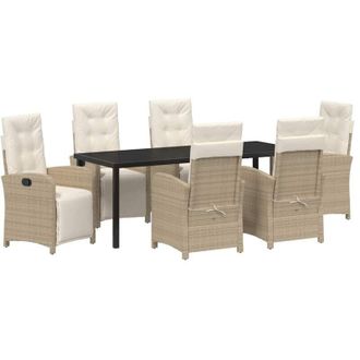 vidaXL Conjunto De Comedor De Jard&iacute;n 7 Pcs Beige Rat&aacute;n Sint&eacute;tico Vidaxl