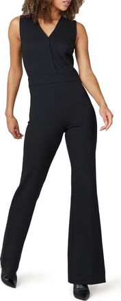 Spanx Sleeveless Flare Ponte Jumpsuit in Classic Black at Nordstrom Rack, Size 2X Long