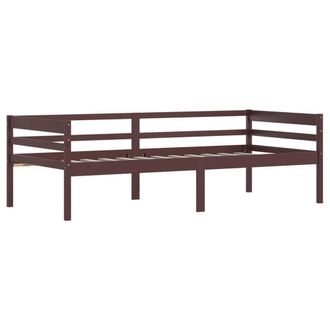 Berkfield Home Comfortable Bed Frame Dark Brown Solid Pinewood 90x200 cm
