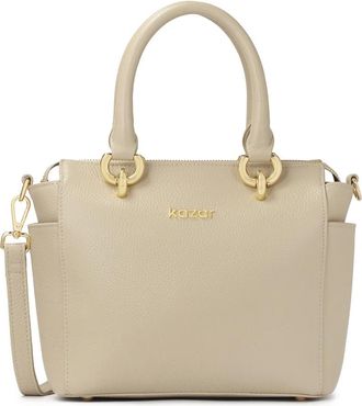 Kazar Lichtgrijze handtas met handvatten - Dames - Handtassen - Grijs - ONE Size - Leer - Tassen