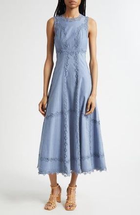 Ulla Johnson Anela Sleeveless Chambray Midi Dress at Nordstrom Rack, Size 2