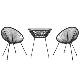 Berkfield Home Timeless 3 Piece Garden Dining Set Black