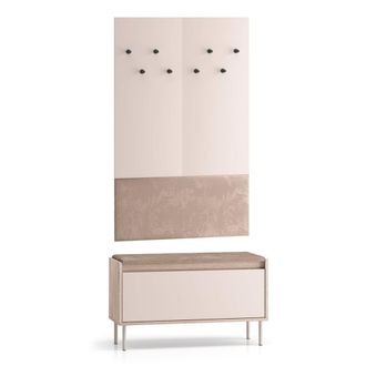 Petits Meubles Mueble de entrada largo de 1 puerta paneles laminados cachemira