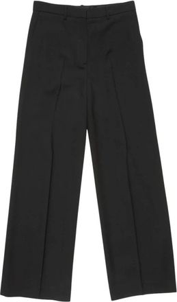 Acne Studios Broek - Dames - Wijde Broeken - Zwart - XS - Wol - Broeken