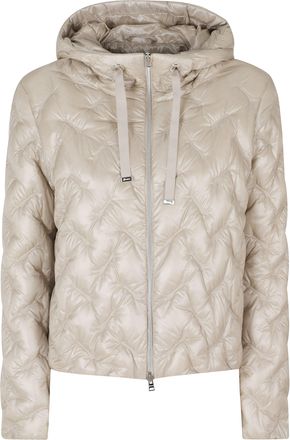 Herno Chantilly High Neck Drawstring Double-Slider Zip Polyamide Down Jacket