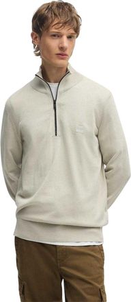 HUGO BOSS Kanobix-trui met kwartrits voor heren (Licht Beige)