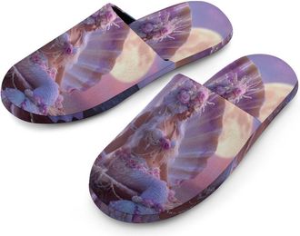 Generic Me-rmaides Moon Mens Slippers Warm Non-Slip Houes Shose Spa Slipper for Home Bedroom