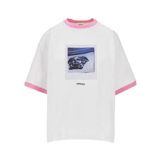 Versace Cotton T-shirt with Medusa Polaroid print Woman 38