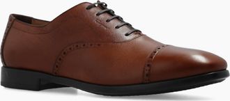 Ferragamo Mens Riley Lace-Up Oxford Shoes In Brown