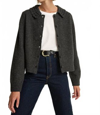 Nation Ltd Addie Wool Cardigan In Hesther Charrcoal