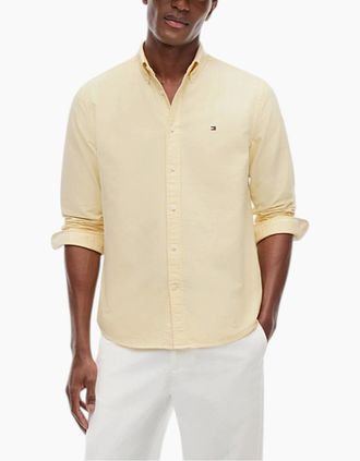 Tommy Hilfiger Mens TOMMY HILFIGER Mens Shirts Regular Fit Top - Yellow - Size: 42/Regular