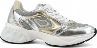 Love Moschino Crystal Love Sneakers - Dames - Sneakers - Grijs - 40 EU - Leer - Schoenen