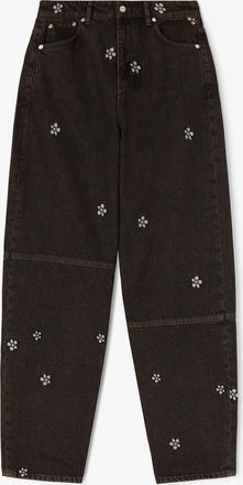 Ganni Brown Stary Daisy Duck Jeans - Size 24W/33L Organic Cotton