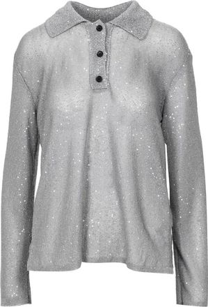 Msgm Grijze Pailletten Trui - Dames - Blouses - Grijs - L - Pailletten - Overhemden