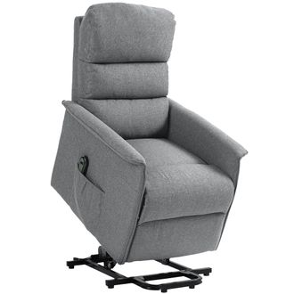 HOMCOM Grey Power Lift Recliner Electric Reclining Chair With Remote | TJ Hughes