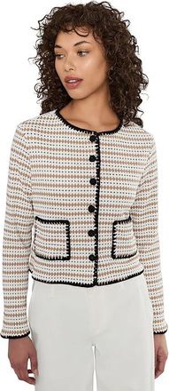 CeCe by Cynthia Steffe Crochet Detailed Knit Cardigan Womens Clothing Toffee : MD, Polyester/Rayon/Spandex