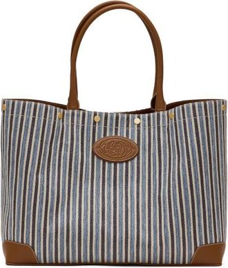 Hammitt Olympia Woven Tote in Cabana Blue/brushed Gold at Nordstrom