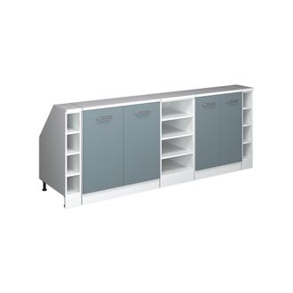 Vicco Armario De Cocina Para Techo Inclinado R-line, Gris Azulado, 210 Cm Lote De 5 Carcasas De Armario 60 Cm De Profundidad, Vicco