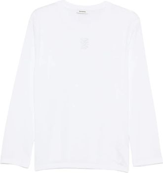 Sandro T-shirt in cotone con maniche lunghe - Bianco