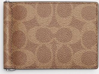Coach Slim Money Clip Billfold Wallet In Signature Canvas