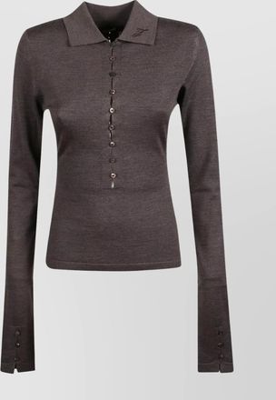 Jacquemus merino wool polo shirt with long sleeves