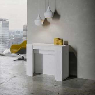 Itamoby Consola Extensible 90 X 48 - 296 Cm Mesa Comedor Madera Blanco Venus