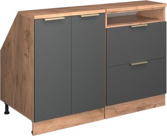 Vicco Conjunto De Armarios Para Techo Inclinado Rion, Antracita-oro, 120 Cm Lote De 2 Carcasas De Armario 60 Cm De Profundidad, Vicco