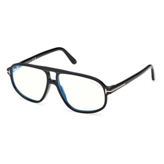 Tom Ford Glasses, unisex, Black, Size: 57 MM Blue Block Navigator Opticals