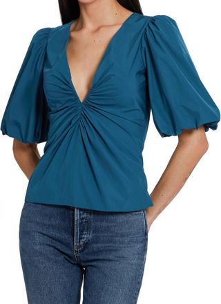 Amanda Uprichard Neveah Top In Teal