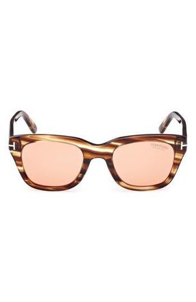 Tom Ford 52mm Square Sunglasses in Blonde Havana /Brown at Nordstrom Rack