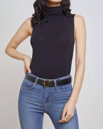 L'agence Ceci Sleeveless Turtleneck Top In Black