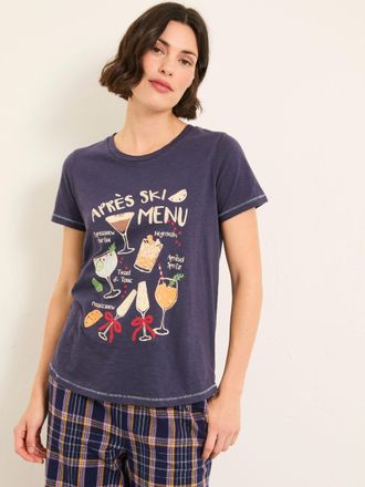 Fat Face FatFace Navy Apres Ski Graphic T Shirt