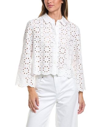 Brooks Brothers Eyelet Crop Blouse