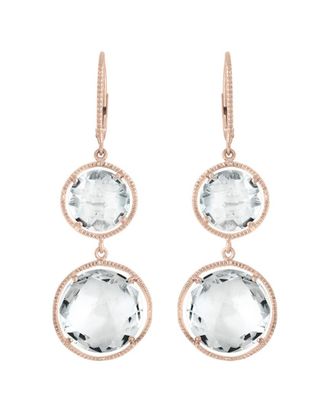 Genevive 14K Rose Gold Plated Silver Cz Earrings