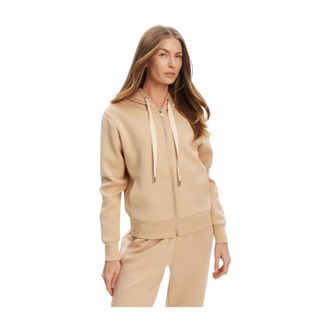 Guess Hoodies & sweatvesten, Dames, Beige, M, Polyester, Sweatshirt met rits