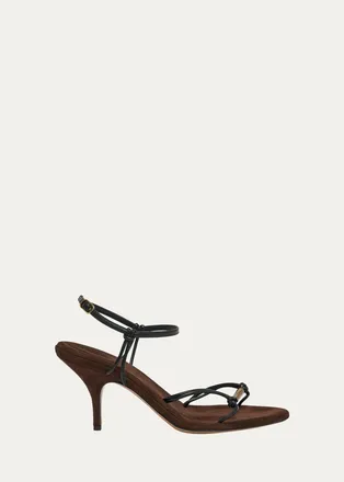 Chlo&eacute; 80mm Matilda Strappy Leather Sandals