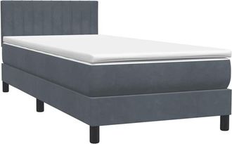 vidaXL Cama Box Spring Con Colch&oacute;n Terciopelo Gris Oscuro 80x210 Cm Vidaxl