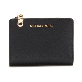 Michael Kors Wallets & Cardholders, female, Black, ONE SIZE, Black Leather Push Button Wallet
