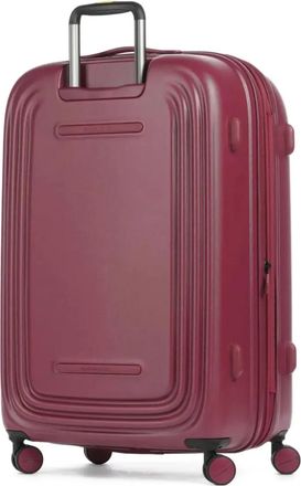 Mandarina Duck large Logoduck ribbed trolley suitcase - Red