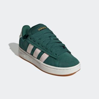 adidas Sneaker ADIDAS SPORTSWEAR GRAND COURT ALPHA, Damen, Gr. 38,5, gr&uuml;n (collegiate gr&uuml;n, wonder quartz, linen gr&uuml;n), Leder, Textil, Schuhe Sneaker, Design