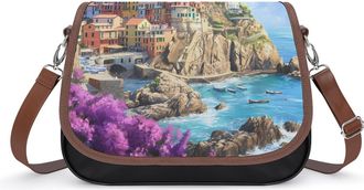 Generic Italy Coast Cinque Terre Small Womens Crossbody Bags Shoulder Handbag with Adjustable Strap for Travel